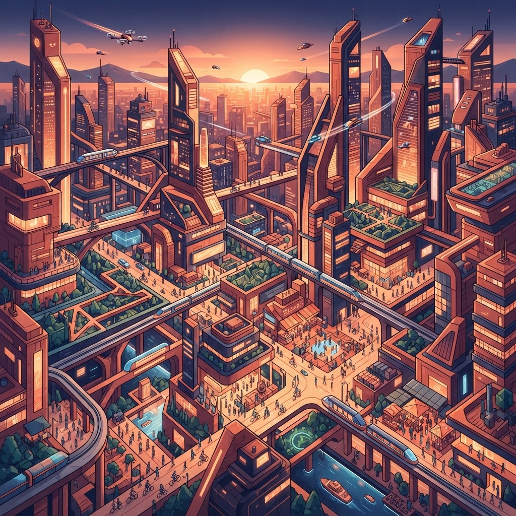 Isometric Illustration style — Urban Rhythm